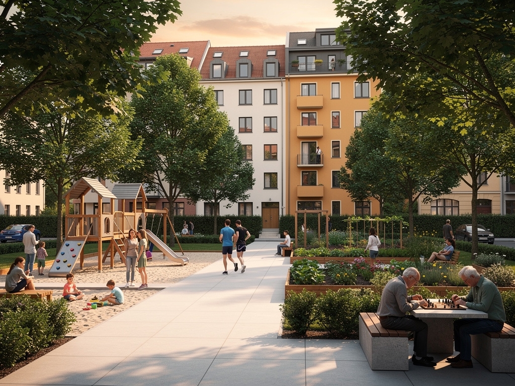 Stadtpark mit Grünflächen in einer deutschen Großstadt
